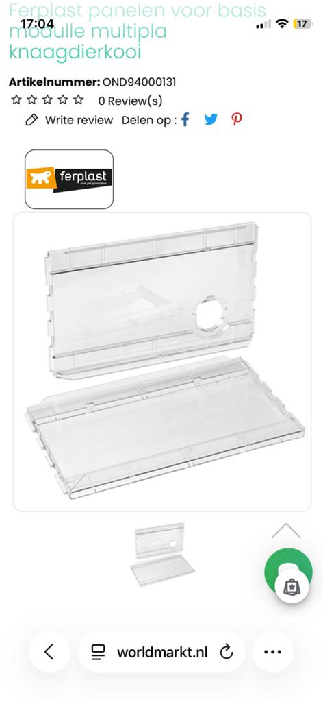 Gezocht:2 plastic panelen voor ferplast multipla hamsterkooi, Minder dan 60 cm, Kooi, Minder dan 75 cm, Ophalen of Verzenden
