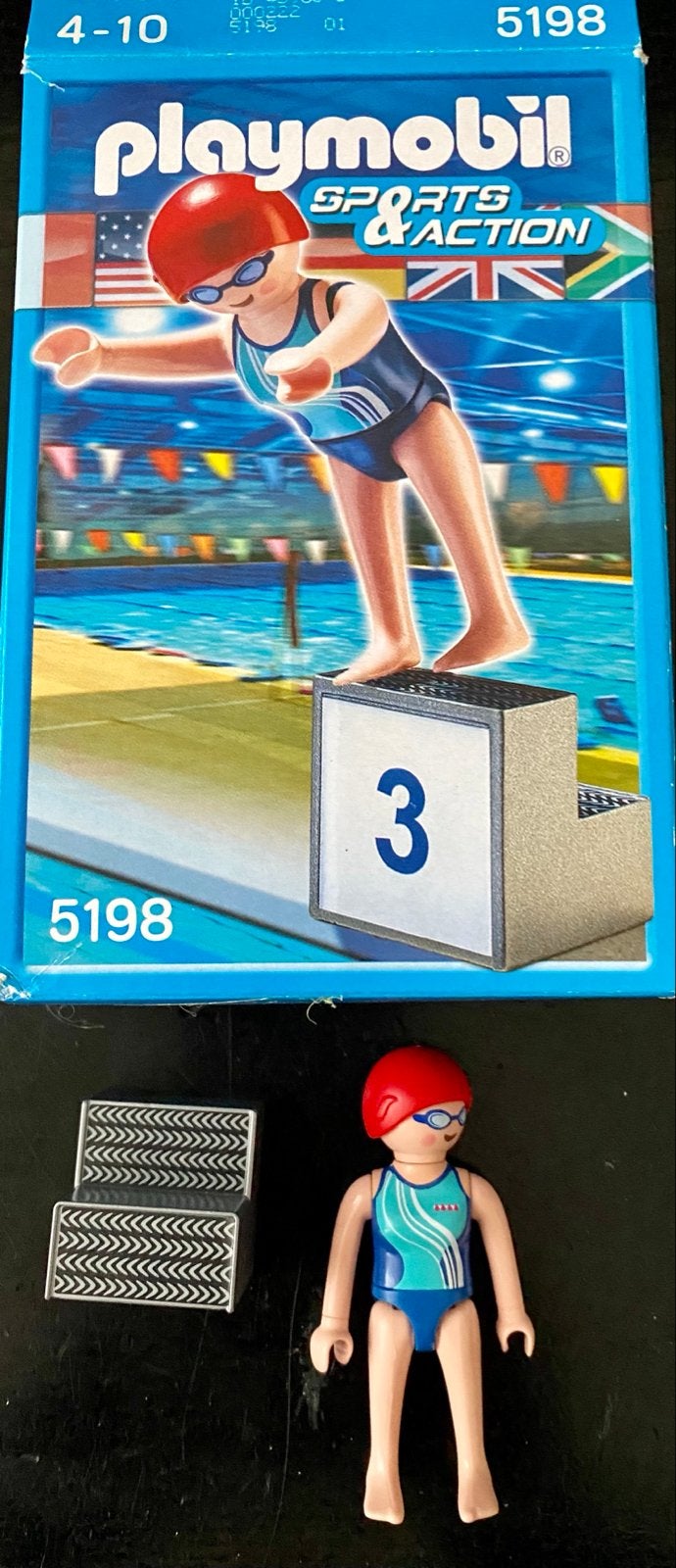 Playmobil Sports & Action Zwemmer met Startblok 5198 in doos, Complete set, Ophalen of Verzenden, Zo goed als nieuw, Sports & action
