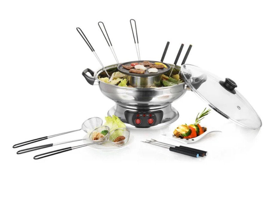 Emerio Asian fondue en grill nieuw in doos, Ophalen of Verzenden, Nieuw, Elektrisch, Fondueset