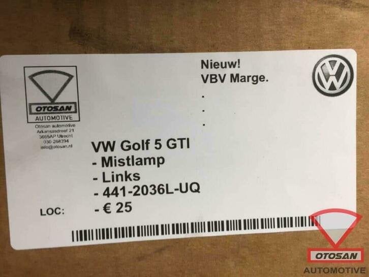 vw golf 5 gti 2008 mistlamp nieuw! links voor 441 2036l uq, Gebruikt, Volkswagen, Volkswagen AG, Berliner Ring 2
38440  Wolfsburg, DE