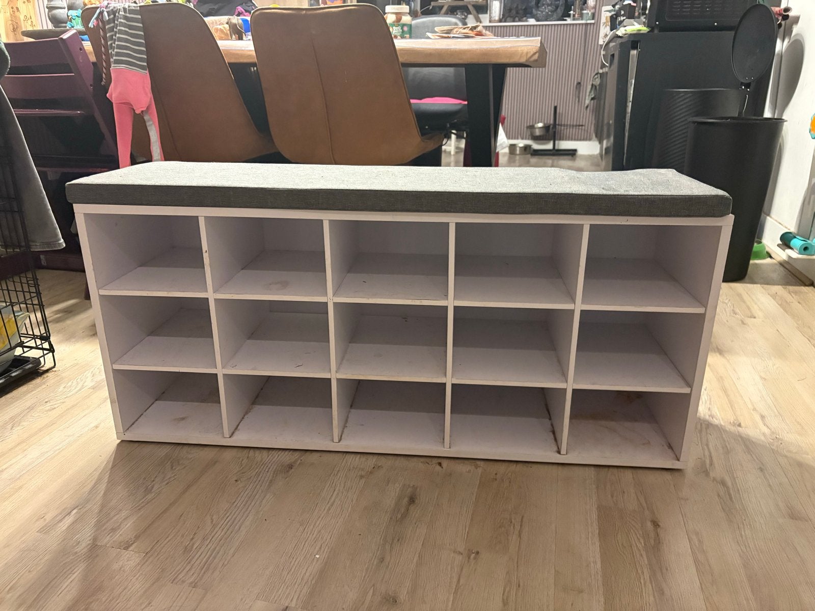 Halbankje/schoenenkast met kussen - 106x46 cm, Ophalen of Verzenden, Gebruikt