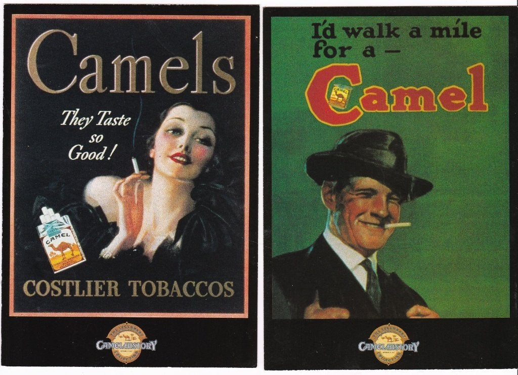 2 stuks nostalgische Camel posters 1913-1993 op ansichtkaart, Ophalen, 1940 tot 1960, Ongelopen, Overige thema's