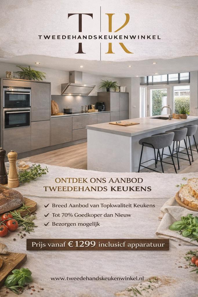 ⭐ ⭐ TWEEDEHANDSKEUKENSWINKEL BIEDT LUXE KEUKENS AAN! ⭐ ⭐, Huis en Inrichting, Keuken | Complete keukens, Ophalen, Gebruikt, Wit