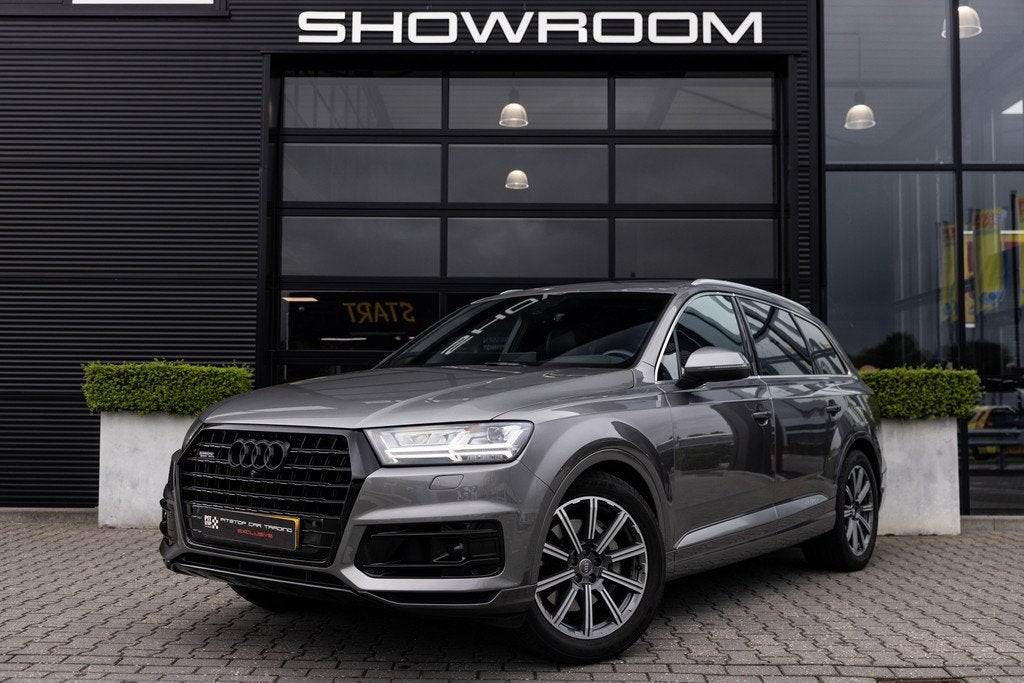 Audi Q7 3.0 TFSI S-Line, 7-persoons, Pano, Ventilatie, 360 C, Auto's, Audi, Automaat, Gebruikt, 7 stoelen, Leder
