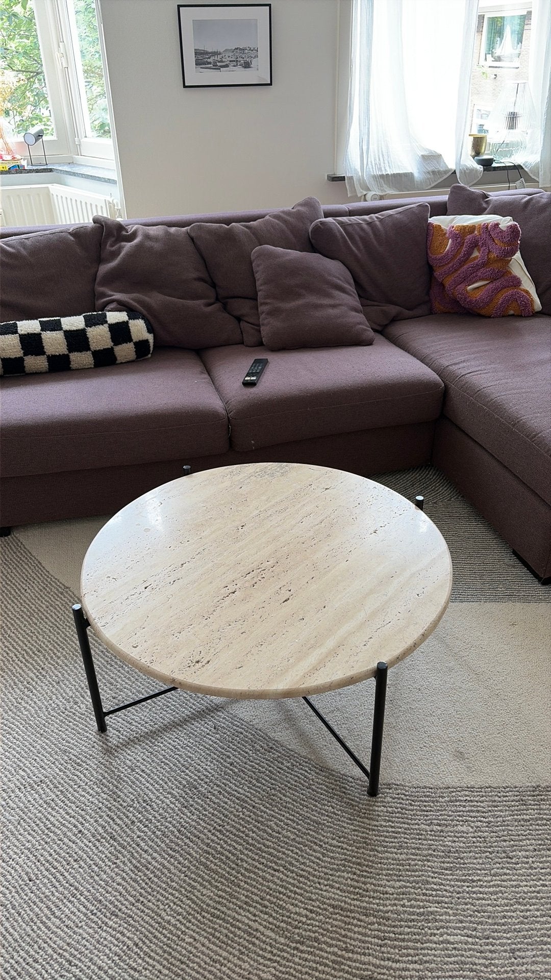 Travertino salontafel sissy boy, Ophalen, 100 tot 150 cm, 50 tot 100 cm, Zo goed als nieuw