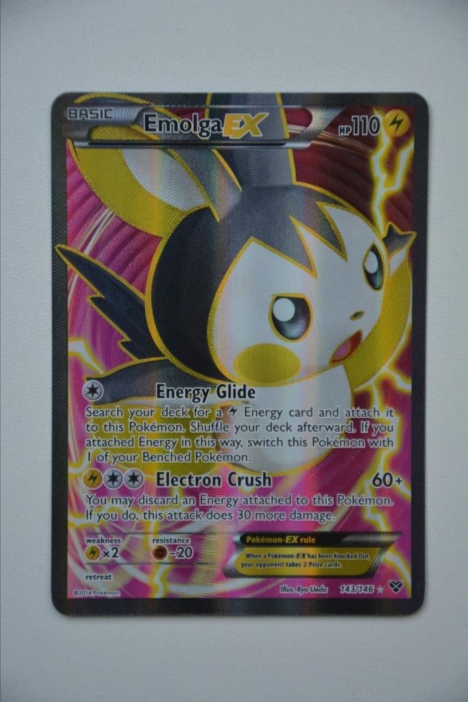 Emolga EX Full Art XY Base Set, Ophalen of Verzenden, Gebruikt, Losse kaart, Foil