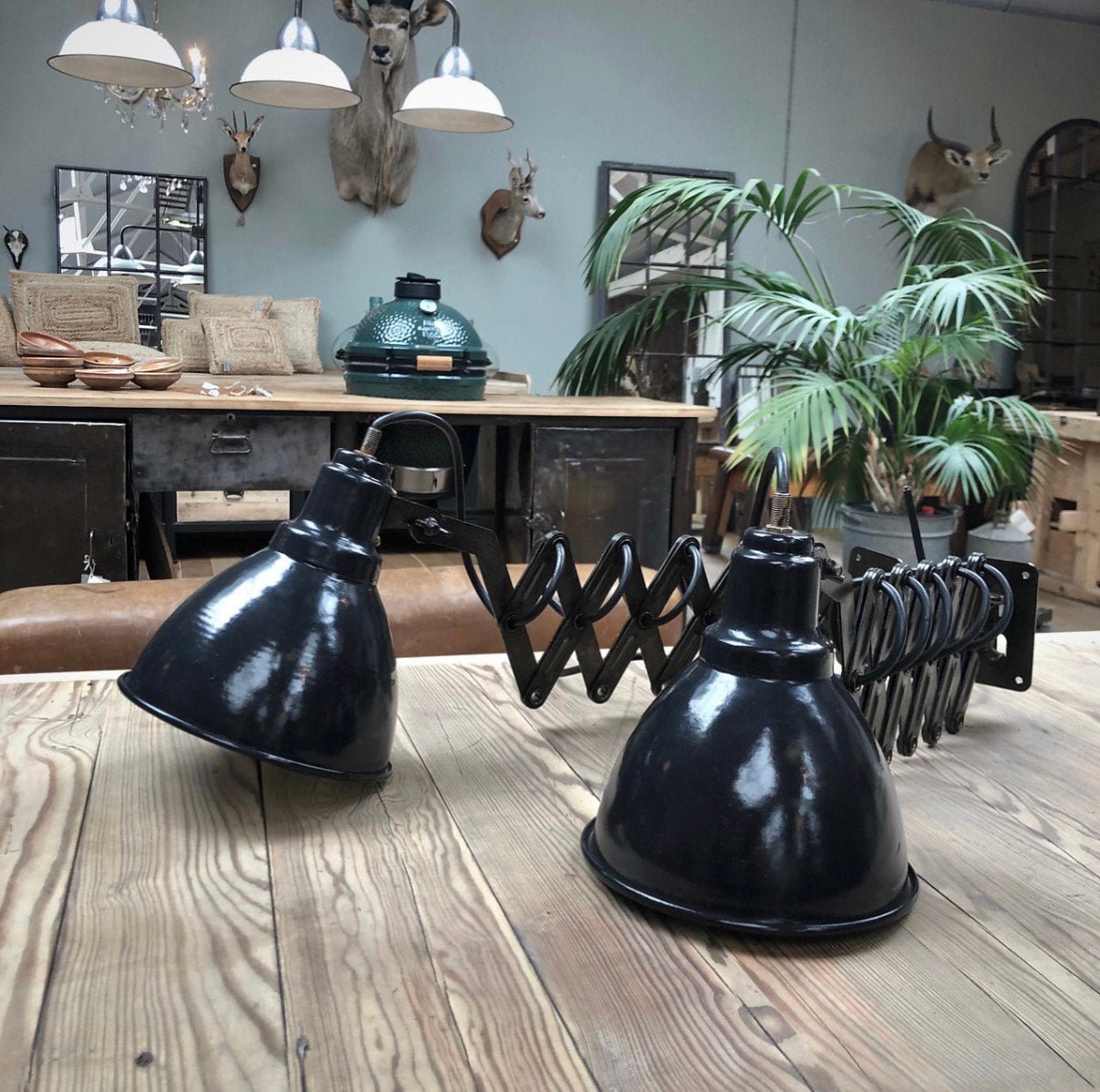 Industriële schaarlamp, vintage lamp, wandlamo, Ophalen