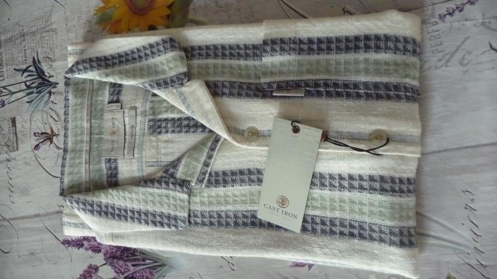 Cast Iron - M, Kleding | Heren, Overhemden, Nieuw, Halswijdte 39/40 (M), Blauw, Ophalen of Verzenden