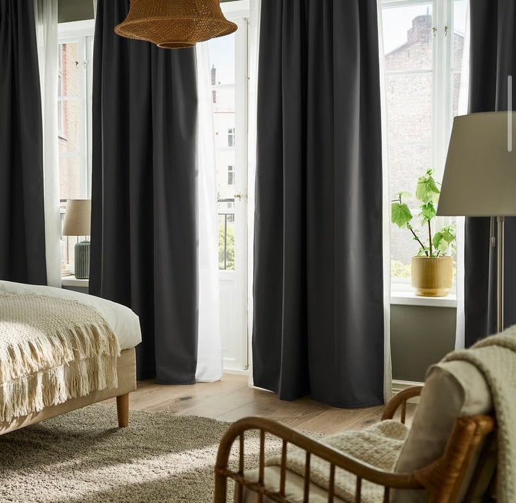 Verduisterend gordijn ikea grijs Korgmott, Ophalen, Grijs, 200 cm of meer