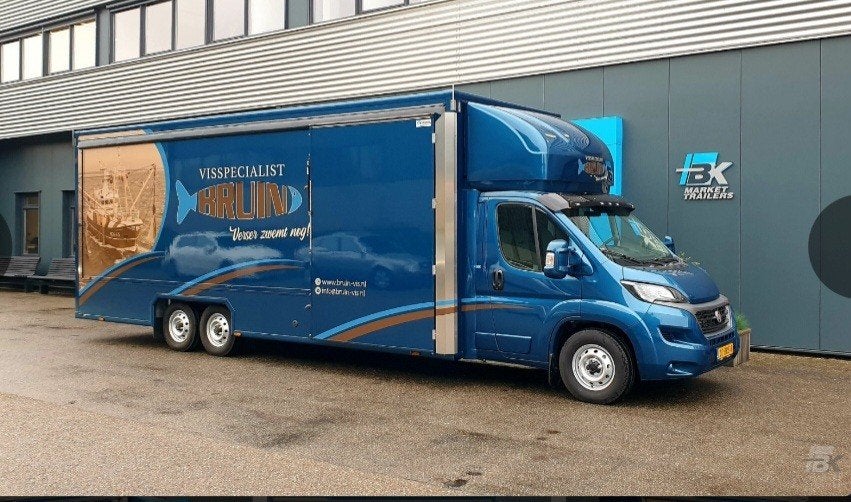 Vis verkoopwagen - BK Market Trailers - Zo goed als nieuw, Zakelijke goederen, Partijgoederen en Retail | Verkoopwagens, Ophalen of Verzenden
