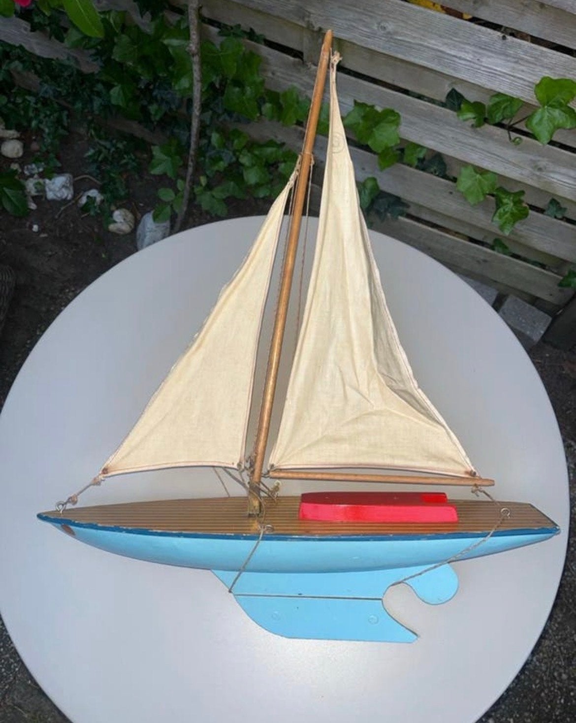 Vintage Greiner Zeilboot - Klassiek Vijverjacht Jaren '50/'6, Ophalen of Verzenden, Gebruikt