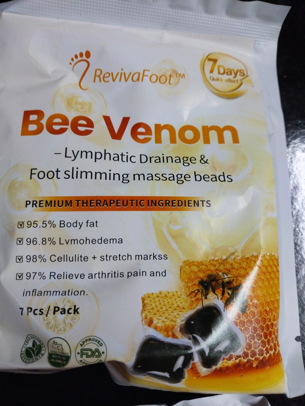 RevivaFoot Bee Venom Lymfatische Drainage Voetmassage Kralen, Ophalen of Verzenden, Nieuw, Overige typen