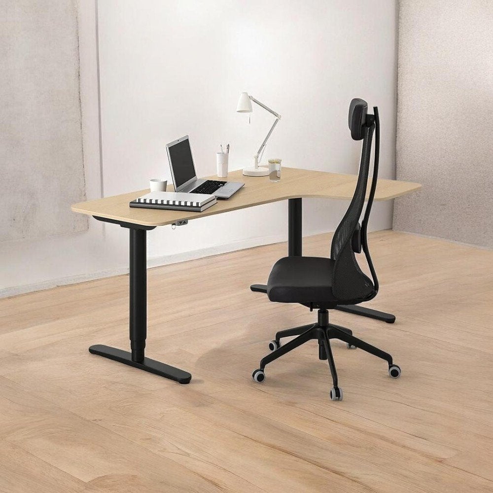 IKEA Bekant Hoekbureau Rechts - Handmatig Verstelbaar, Ophalen, Zo goed als nieuw, IKEA, Hoekbureau