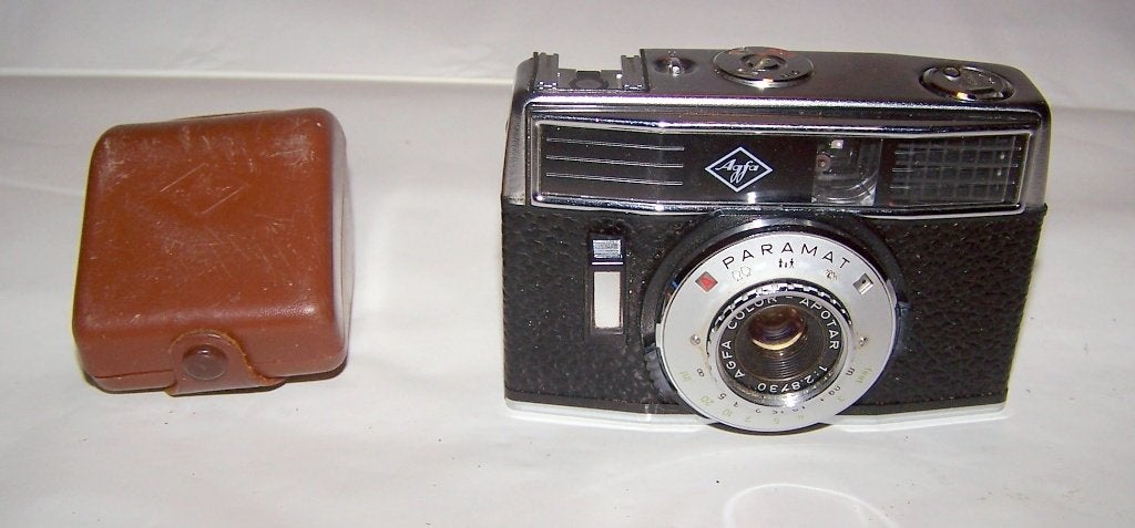 Mooie vintage Agfa Paramat half-frame camera +lampjesflitser, Ophalen of Verzenden, 1960 tot 1980, Fototoestel