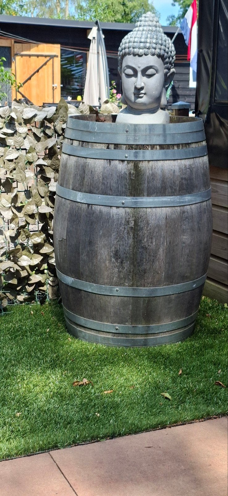 Houten regenton, Tuin en Terras, Regentonnen, 150 liter of meer, Ophalen, Gebruikt, Hout