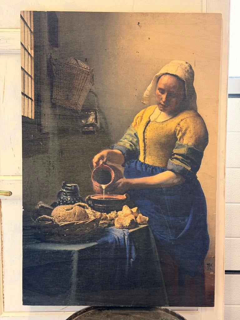 Het melkmeisje oorspronkelijk De keukenmeis Johannes Vermeer, Antiek en Kunst, Kunst | Schilderijen | Klassiek, Ophalen of Verzenden