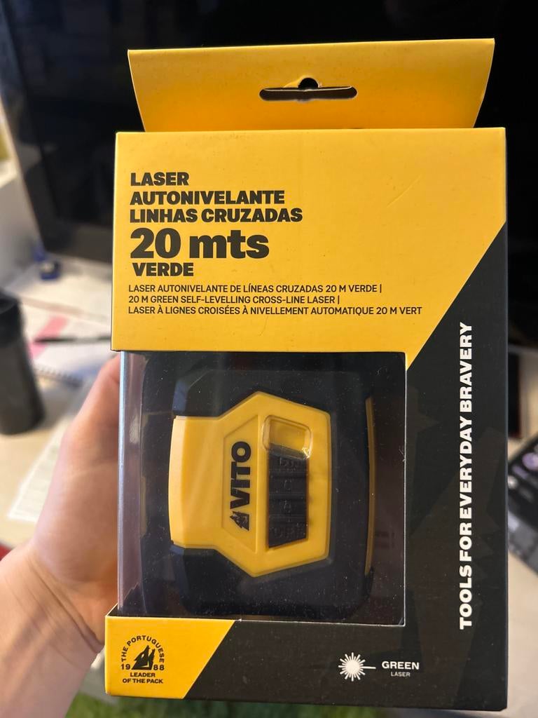 VITO Laser Autonivelante Lijnen Kruislaser 20m Groen, Ophalen of Verzenden, Nieuw, Licht