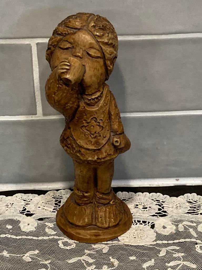 Vintage beeldje Gira, drinkend meisje (110324), Verzamelen, Ophalen of Verzenden, Gebruikt, Mens