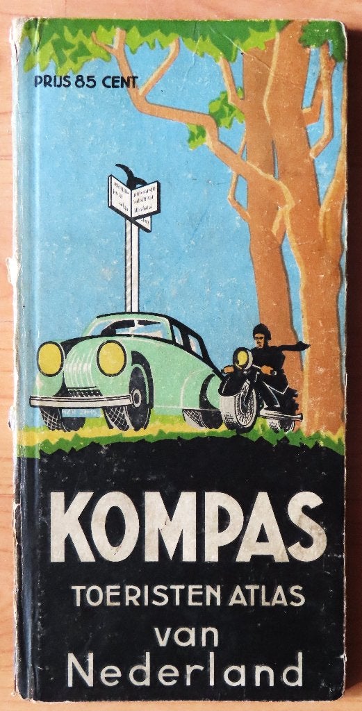 Kompas Toeristen Atlas Nederland plusminus 1940, Boeken, Atlassen en Landkaarten, Gelezen, Ophalen of Verzenden, Landkaart, 1800 tot 2000