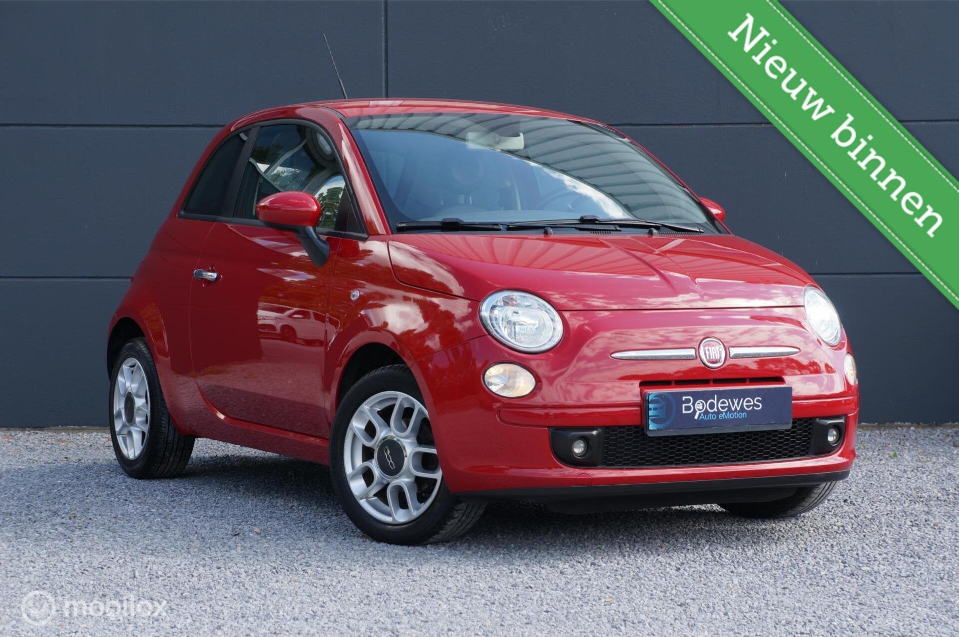 Fiat 500 1.2 Lounge H5 Airco Elek. Pakket Rosso Skai Leder!, Gebruikt, 4 cilinders, 840 kg, 4 stoelen