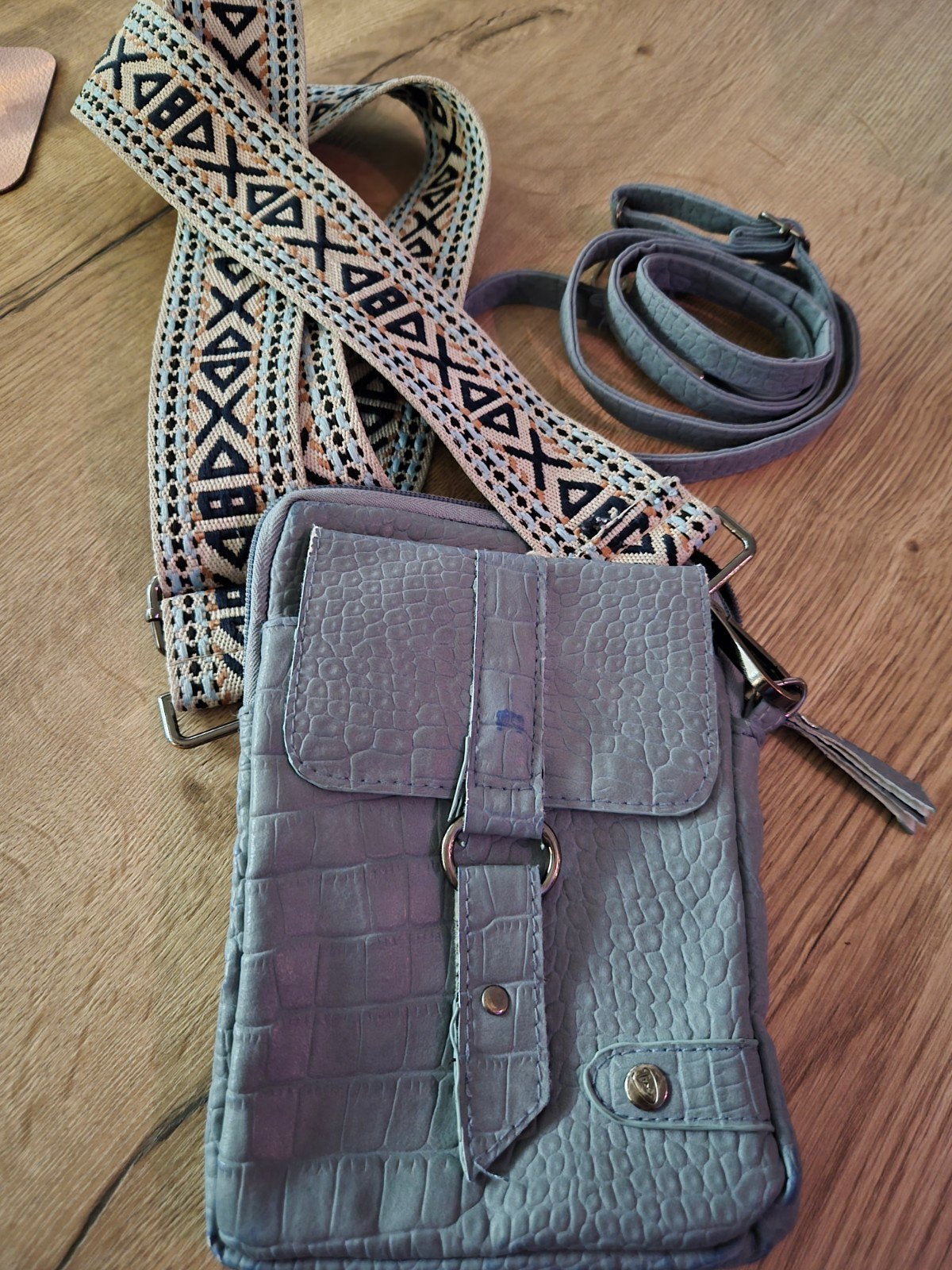 Telefoontasje Crossbody Beagles lichtblauw, Ophalen of Verzenden, Gebruikt, Blauw, Schoudertasje