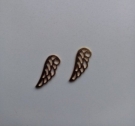 2x Bedeltjes vleugel goudkleurig, Hobby en Vrije tijd, Kralen en Sieraden maken, Ophalen of Verzenden, Nieuw, Bedel