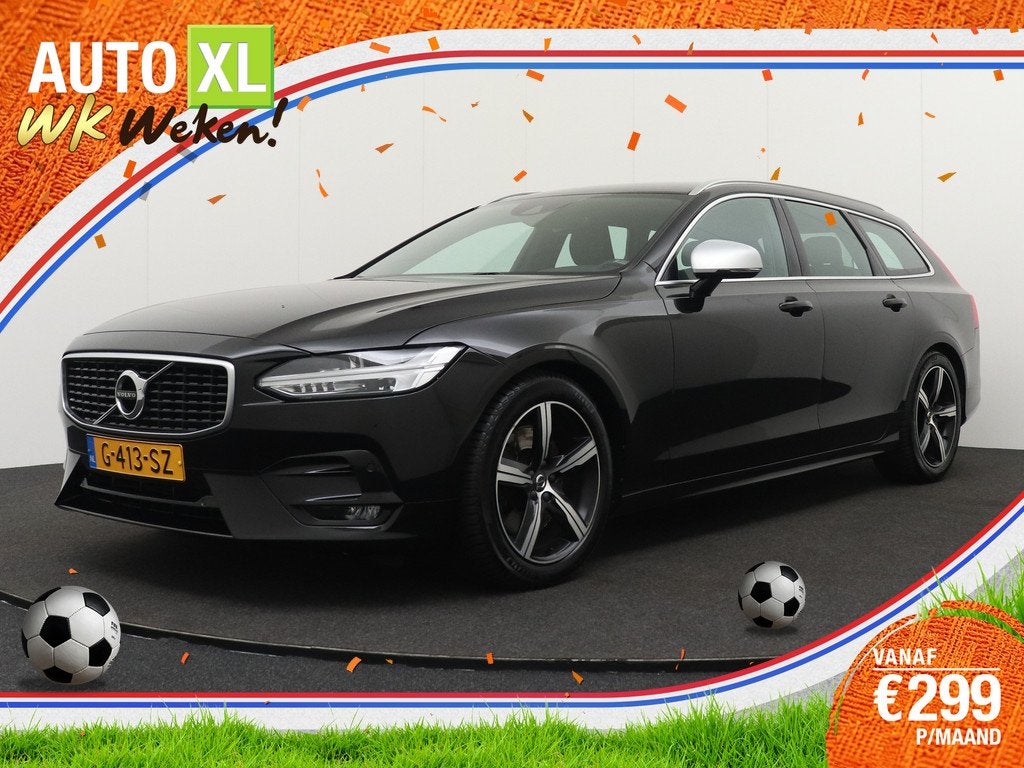 Volvo V90 2.0 191 PK T4 R-Design Leder-Sportzetels Camera Do, Auto's, Volvo, 15 km/l, 1969 cc, 93 €/maand, 750 kg