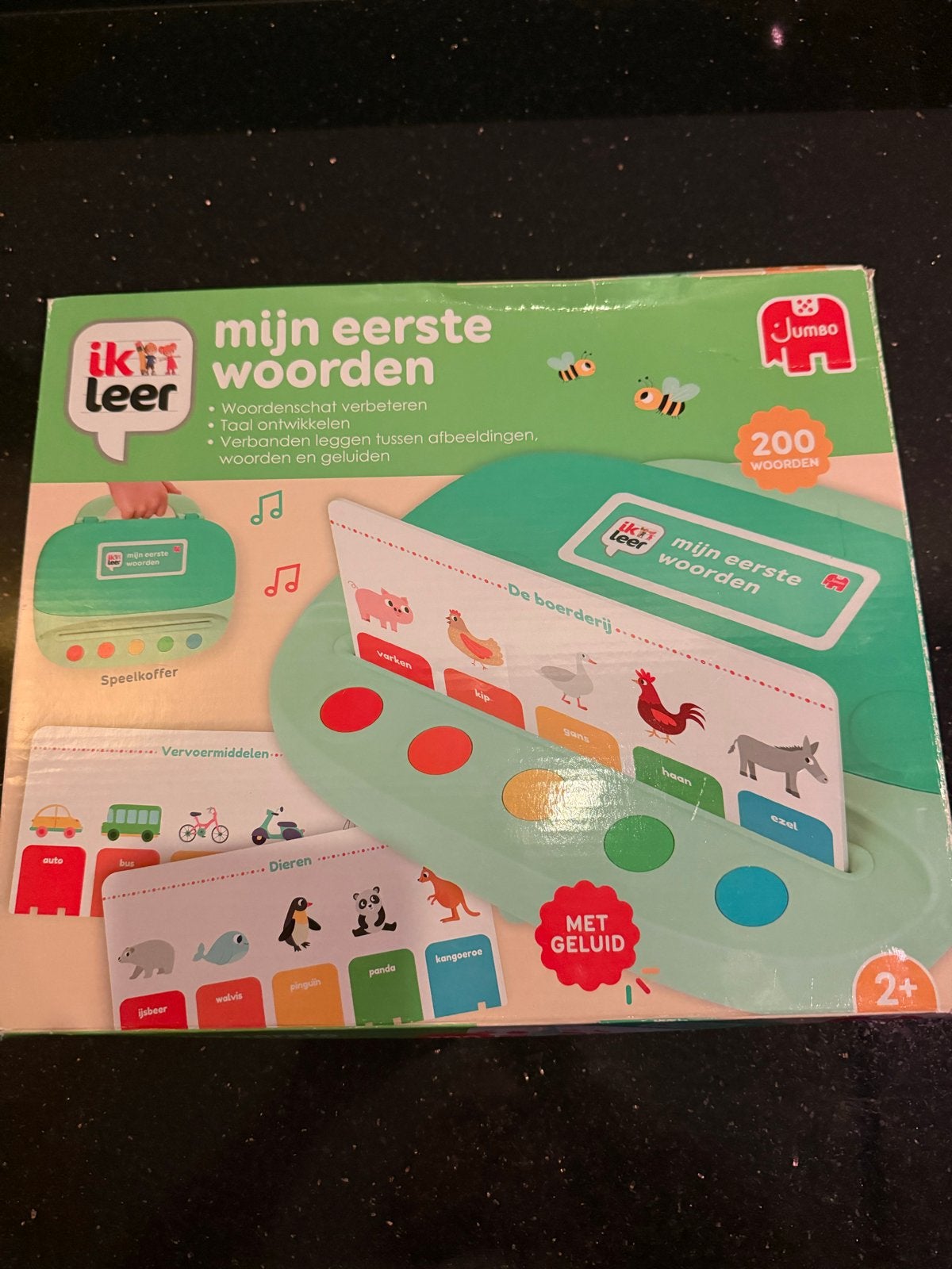 Jumbo Ik Leer Mijn Eerste Woorden Speelkoffer met Geluid, Ophalen of Verzenden, Zo goed als nieuw, Taal en Lezen, Met geluid