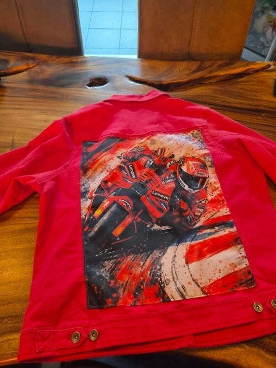 Spijkerjas Marc Marquez, Maat 46/48 (XL) of groter, Ophalen of Verzenden, Rood, Gedragen