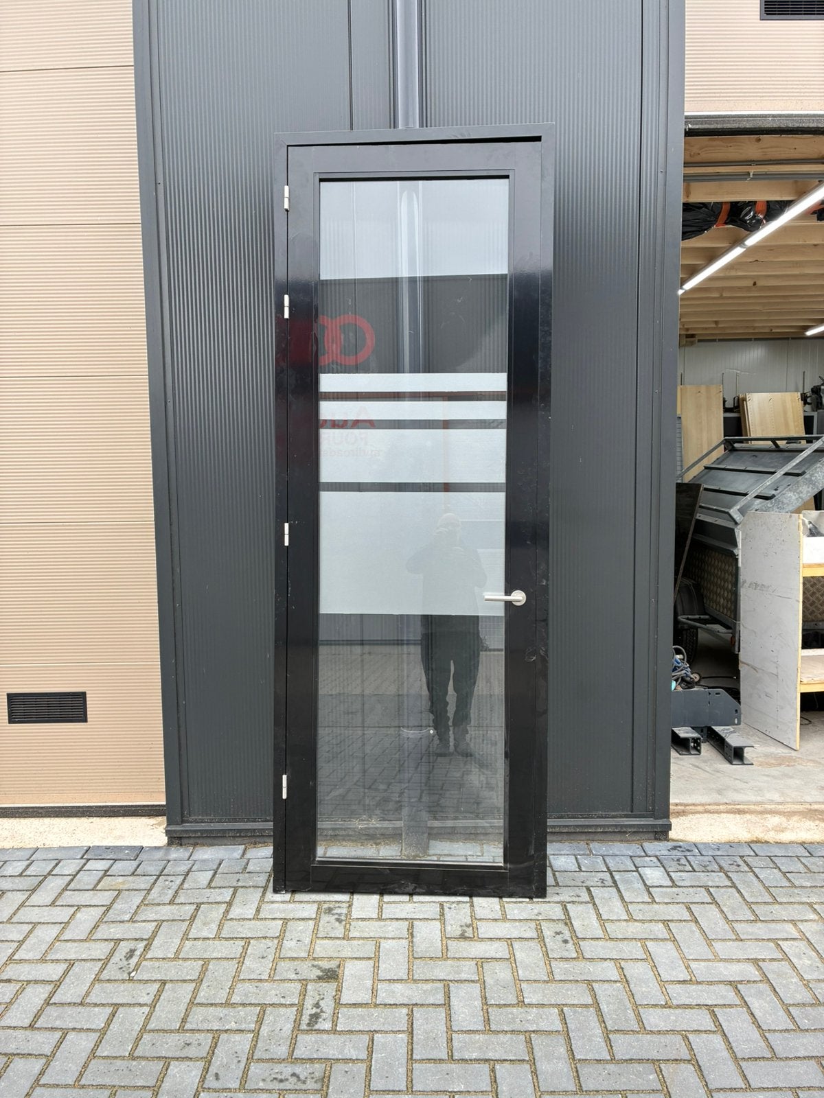 Kozijn/deur, Gebruikt, Deurkozijn, Aluminium, Inclusief glas