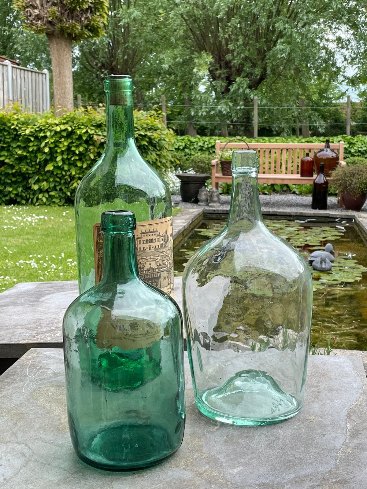 Gist/wijnflessen oud 3 stuks, Ophalen, Zo goed als nieuw