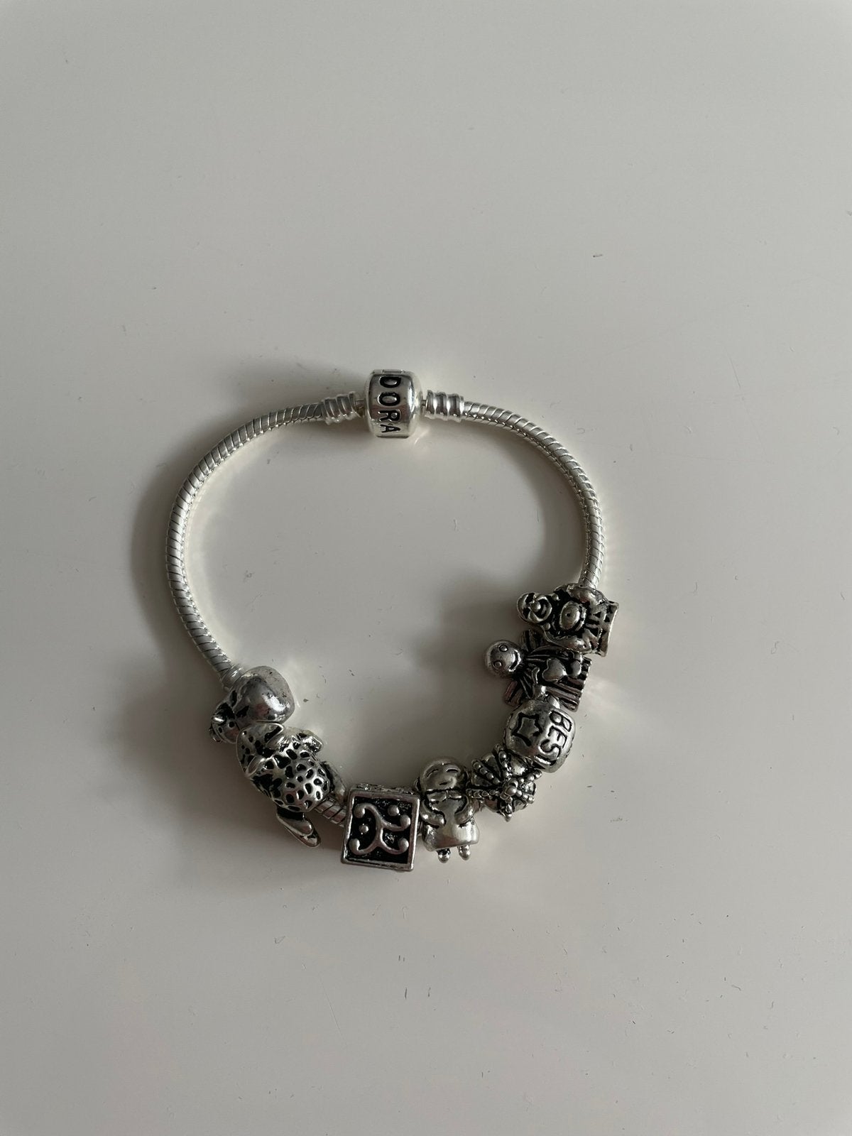 Zilveren armbandje met bedels bedeltjes beads pandora, Ophalen of Verzenden, Zo goed als nieuw, Zilver