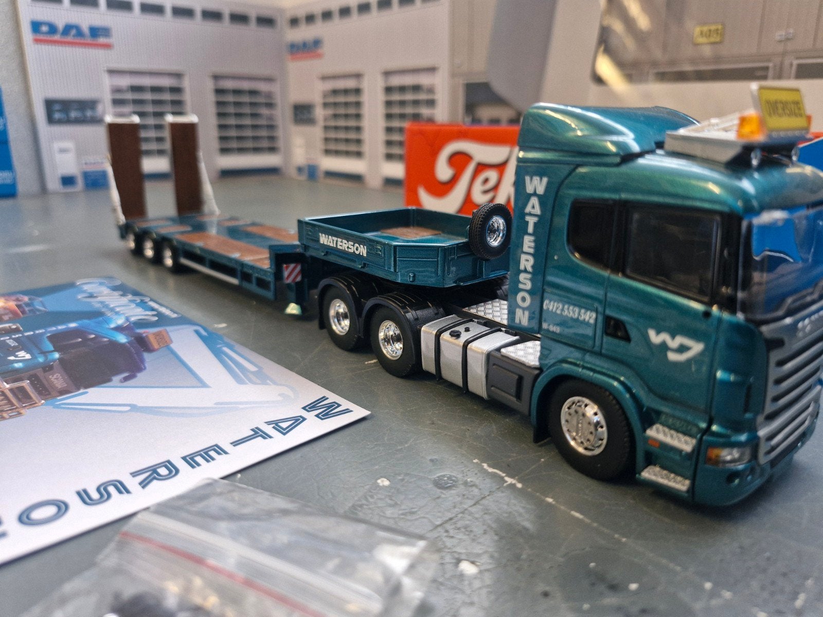 scania met semi dieplader uitschuifbaar met oprijplanken, Ophalen of Verzenden, Zo goed als nieuw