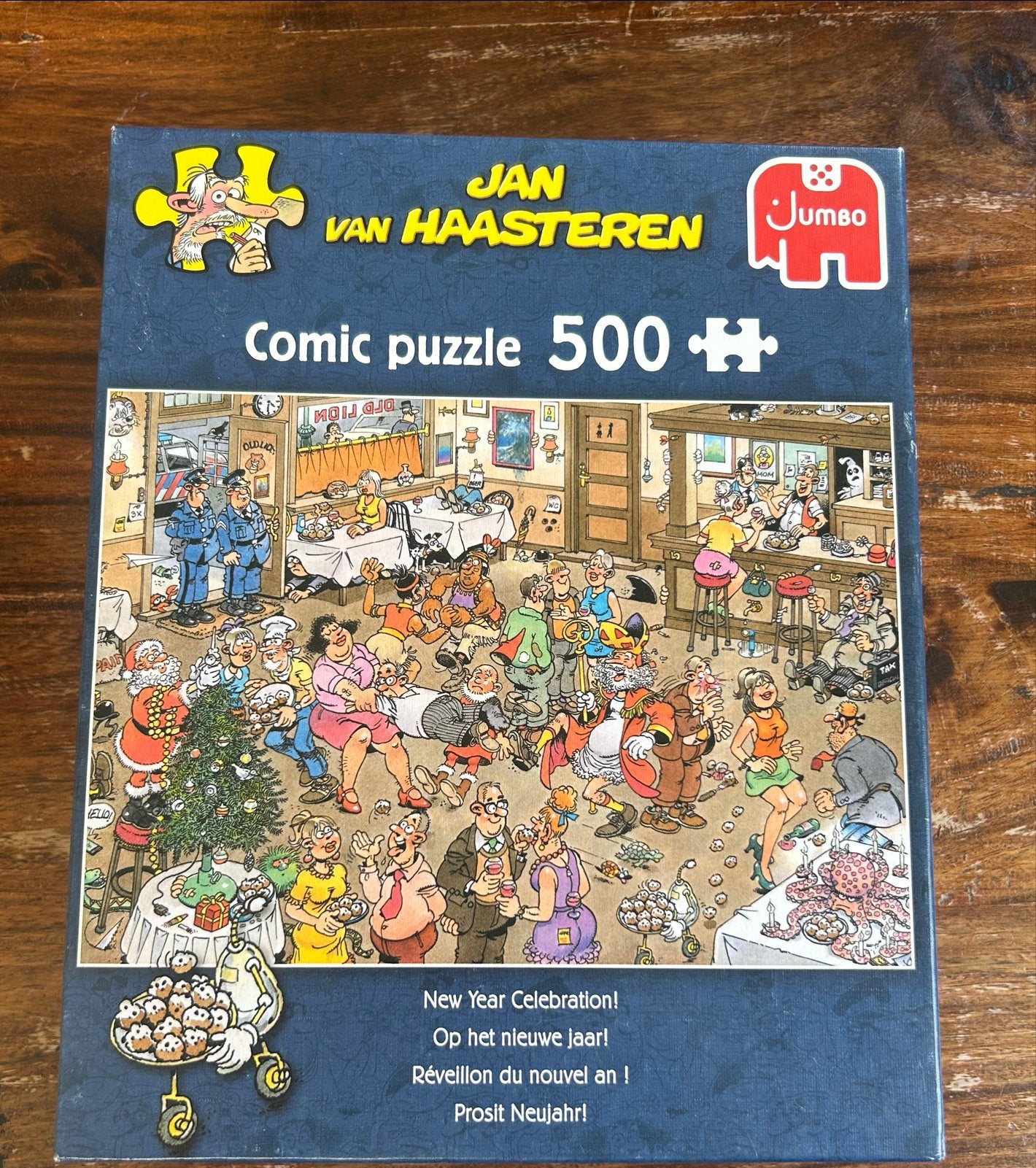 Jan van Haasteren Comic puzzle - New Year Celebration! 500 s, Ophalen of Verzenden, 500 t/m 1500 stukjes, Zo goed als nieuw, Legpuzzel