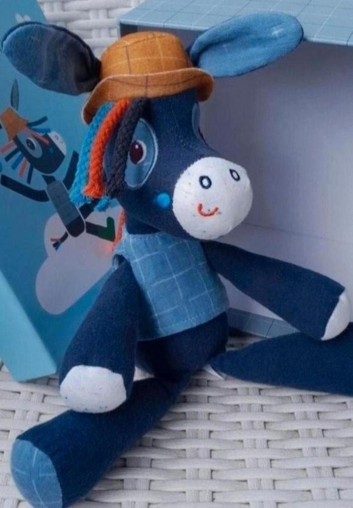Lilliputiens Ignace ezel knuffel NIEUW in doos, Overige typen, Blauw, Nieuw, Ophalen of Verzenden