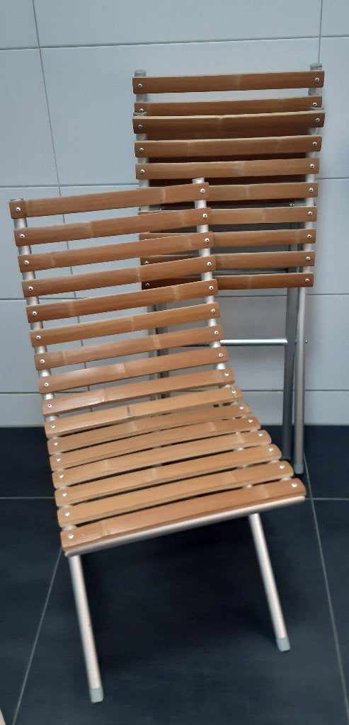 Stoelen / inklapbare stoelen stevige set., Huis en Inrichting, Stoelen, Ophalen, Gebruikt, Hout, Twee