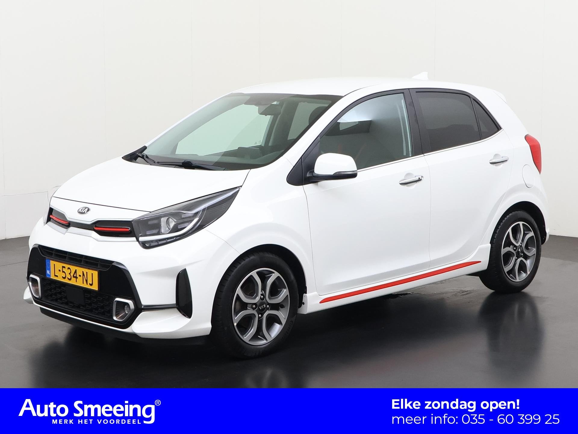 Kia Picanto 1.0 DPi GT-Line | Leder | Navigatie | Zondag Ope, Auto's, Voorwielaandrijving, 12 maanden, Gebruikt, 4 stoelen
