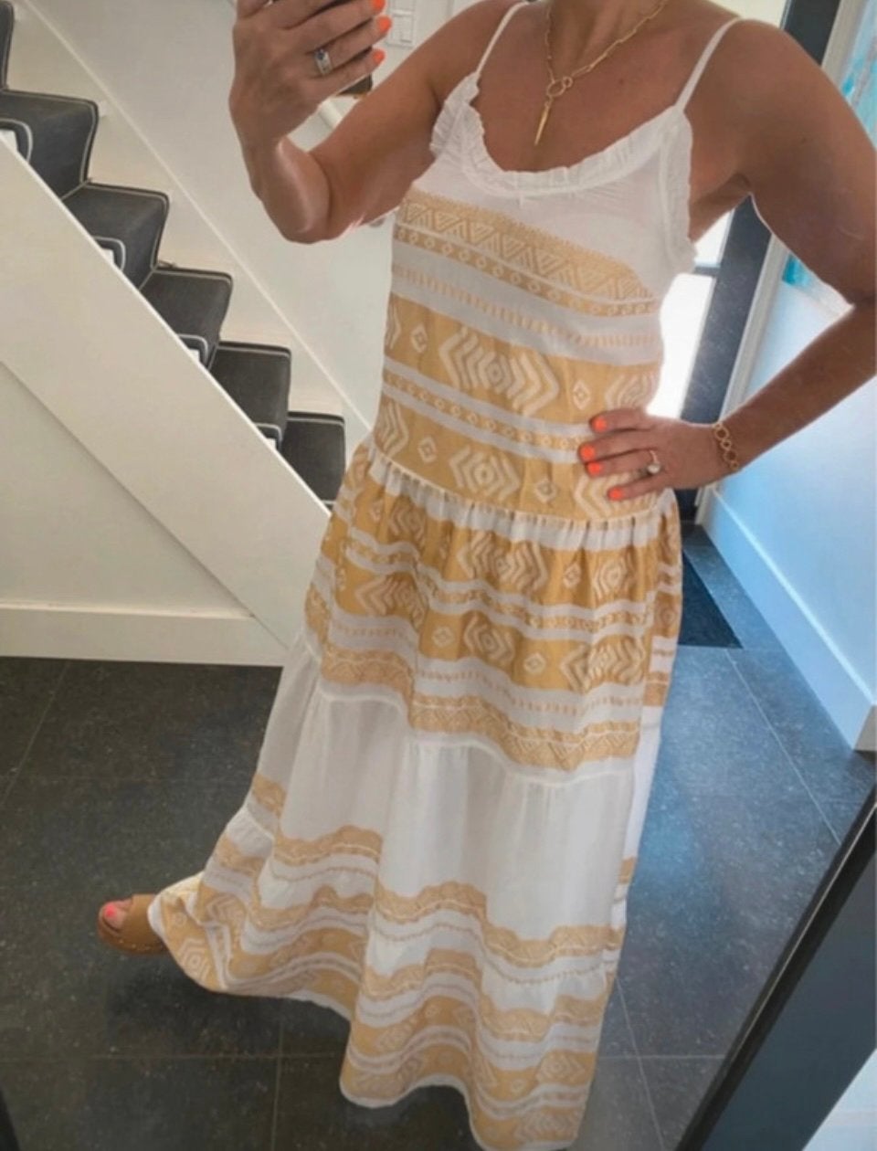 BE YOU, exclusieve super mooie maxi-jurk, XS/S, Kleding | Dames, Jurken, Wit, Nieuw, Ophalen of Verzenden, Maat 36 (S)