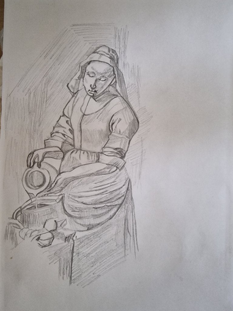 Tekening, Ophalen, Tekening, Potloodtekening, Handgemaakt