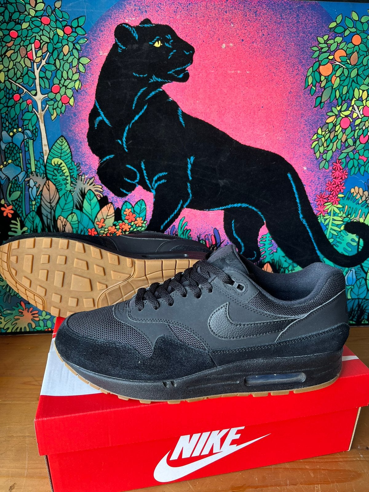 Nike air max 1 black gum maat 45, Zwart, Nieuw, Ophalen of Verzenden, Sneakers of Gympen