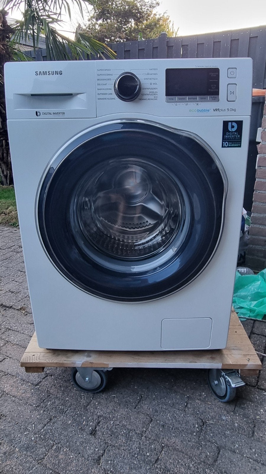 Samsung WW90J6600CW EcoBubble Wasmachine - Nieuwe lagers, Ophalen, 1200 tot 1600 toeren, Gebruikt, 8 tot 10 kg