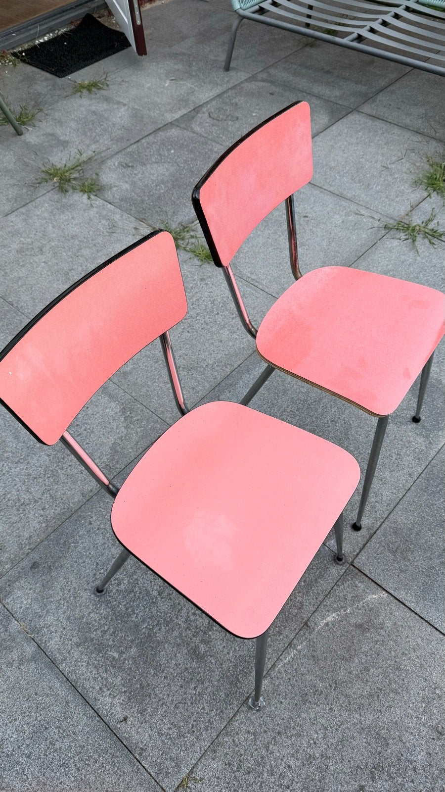 Set van 4 vintage brabantia roze stoelen, Ophalen
