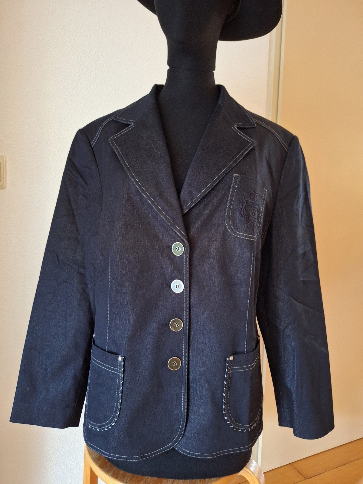 Gerry Weber Demi Blazer, Blauw, Maat 46/48 (XL) of groter, Ophalen of Verzenden, Gedragen