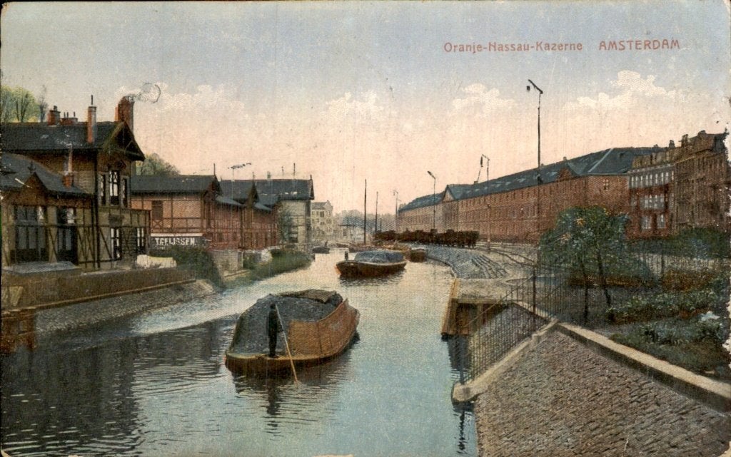 Amsterdam - Oranje-Nassau-Kazerne - Kanaal, Ophalen of Verzenden, 1920 tot 1940, Gelopen, Noord-Holland