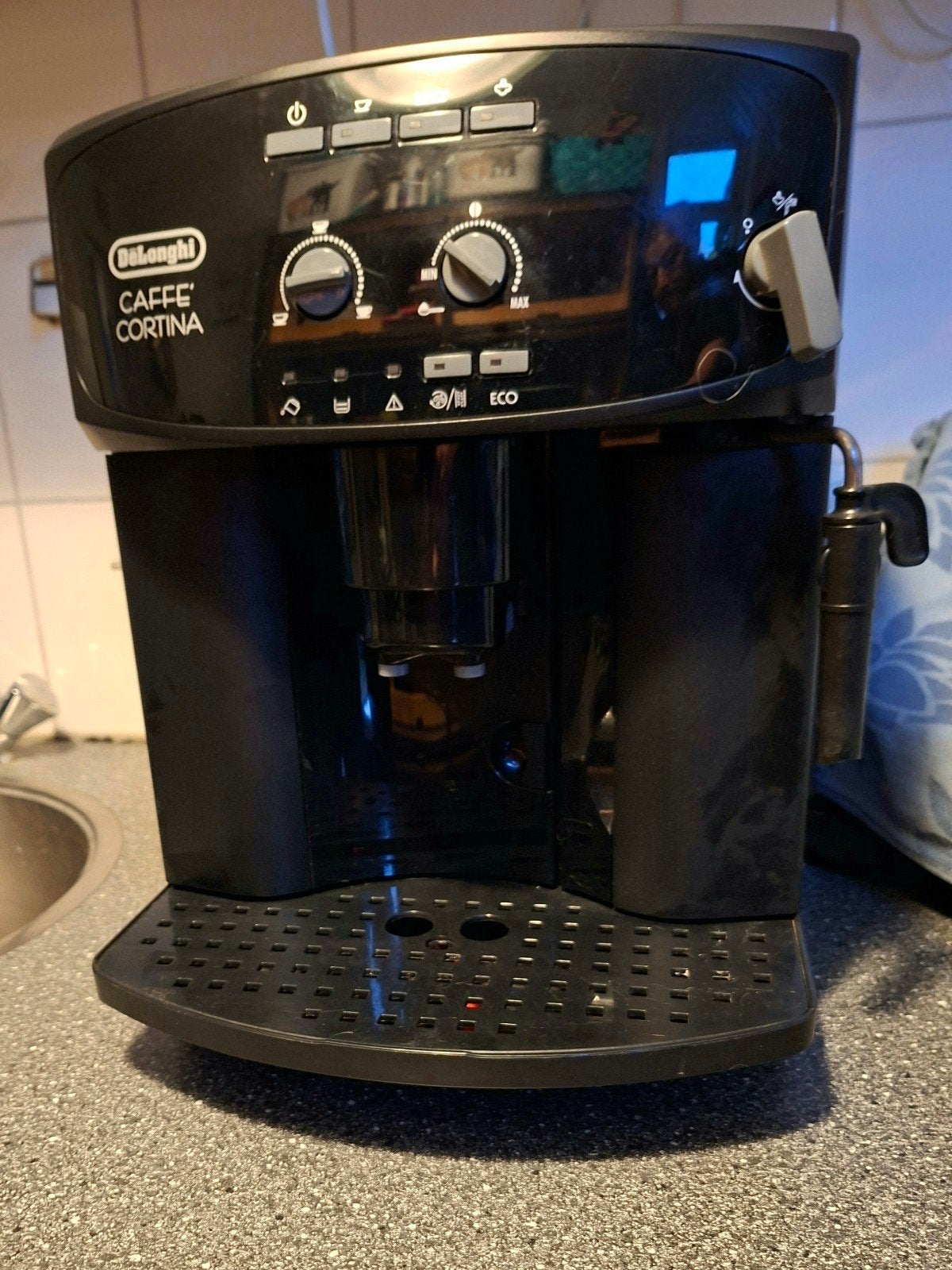 DeLonghi Caffe Cortina Espresso Apparaat - Zwart, Ophalen, Gebruikt, Espresso apparaat, Koffiebonen