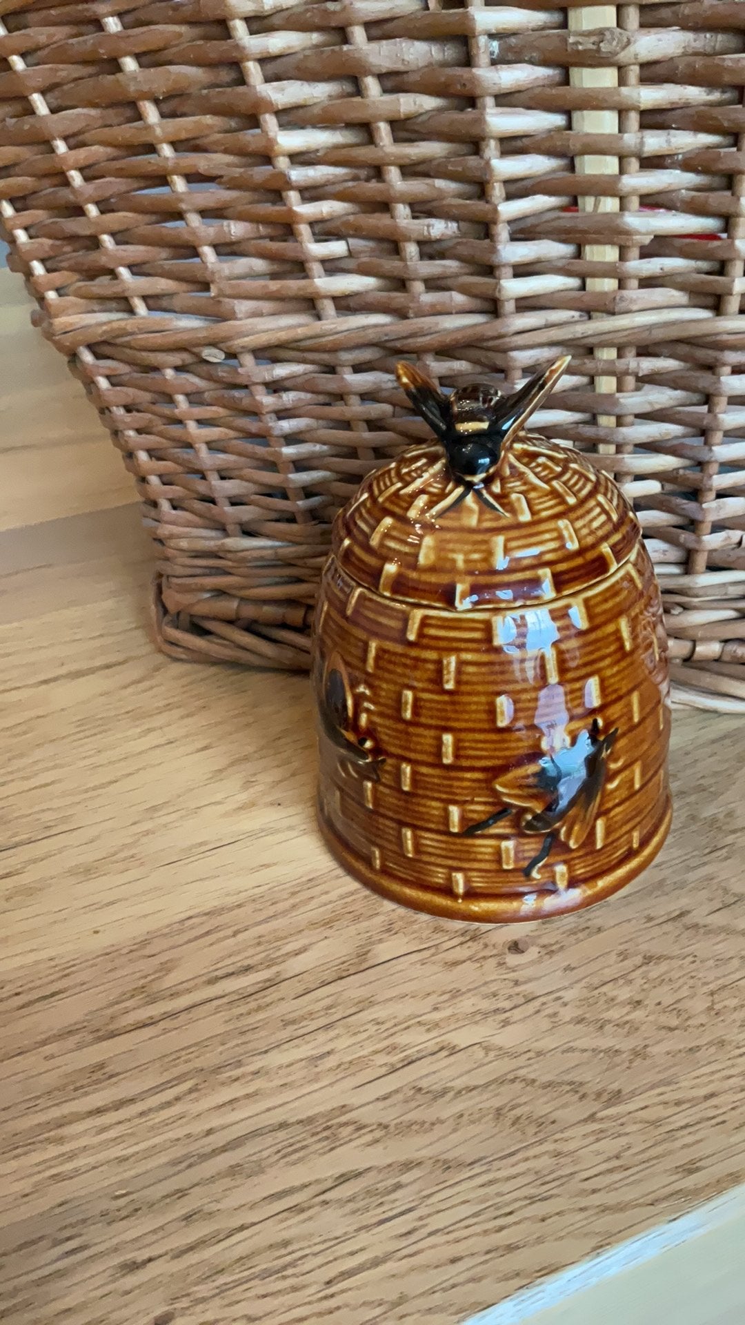 Honingpot mooi met bijen er op klok gaaf, Ophalen of Verzenden