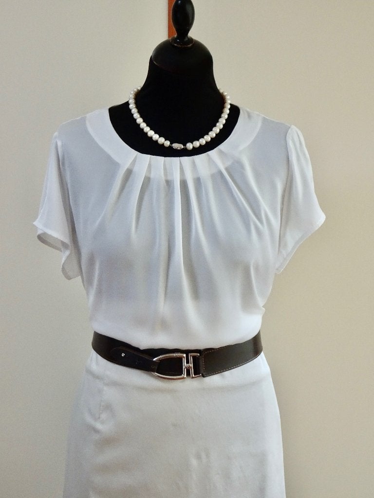 Claudia blouse maat 42, Wit, Maat 42/44 (L), Ophalen of Verzenden, Zo goed als nieuw