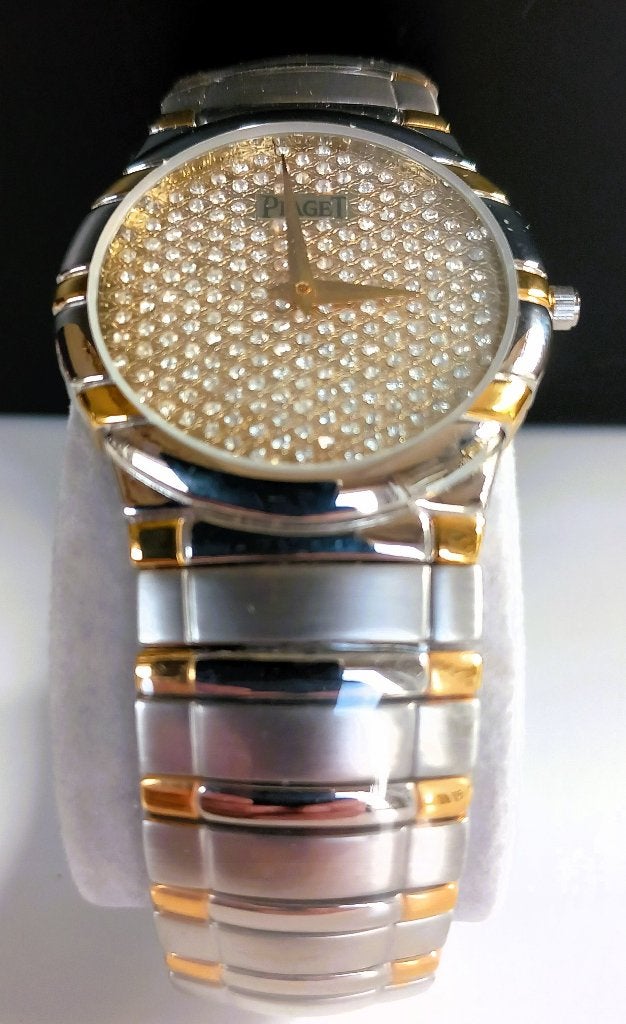 Luxe Ultra-Plat Polshorloge met Strass - Goud/Zilver (Nieuw), Sieraden, Tassen en Uiterlijk, Armbanden, Overige kleuren, Nieuw
