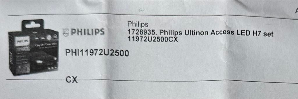 Philips Ultinon Access LED H7 set 11972U2500CX koplampen, Ophalen of Verzenden, Nieuw