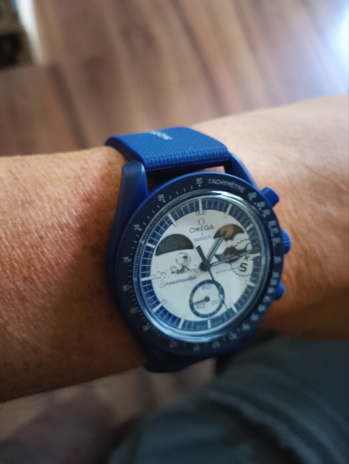 omega x swatch moonswatch, Ophalen, Kunststof, Polshorloge, Nieuw